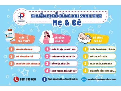 CHUẨN BỊ ĐỒ ĐI SANH CHO MẸ VÀ BÉ